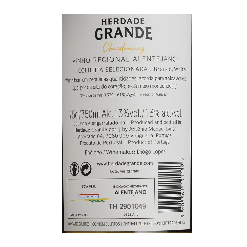  - Herdade Grande Chardonnay White Wine 75cl (2)