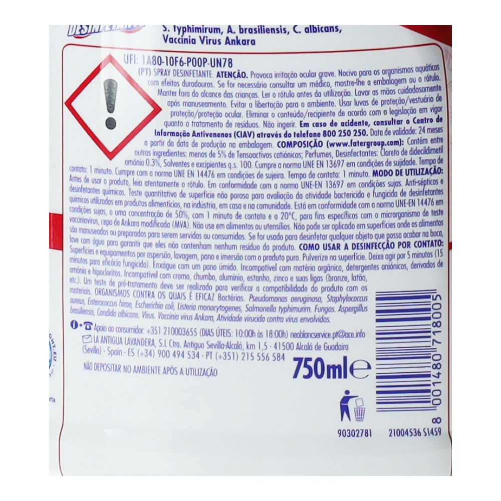  - Neoblanc Detergent Spray Disinfectant 750ml (2)