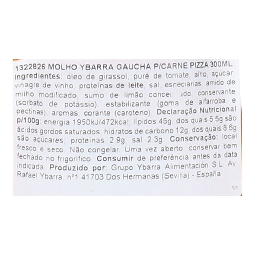  - Molho Ybarra Gaucha Para Carne Pizza 300ml (2)