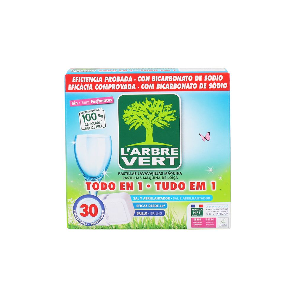  - Detergente Larbre Vert Pastilha Máquina Loiça 30un (1)