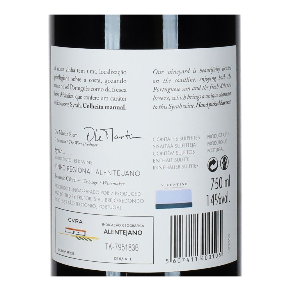  - Vicentino Syrah Red Wine 75cl (2)