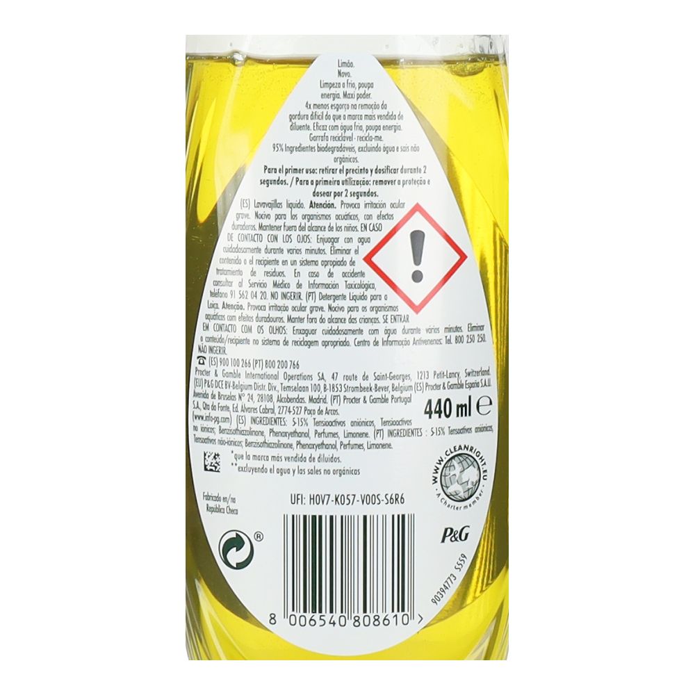  - Fairy Maxi Power Lemon Hand Detergent 440ml (2)