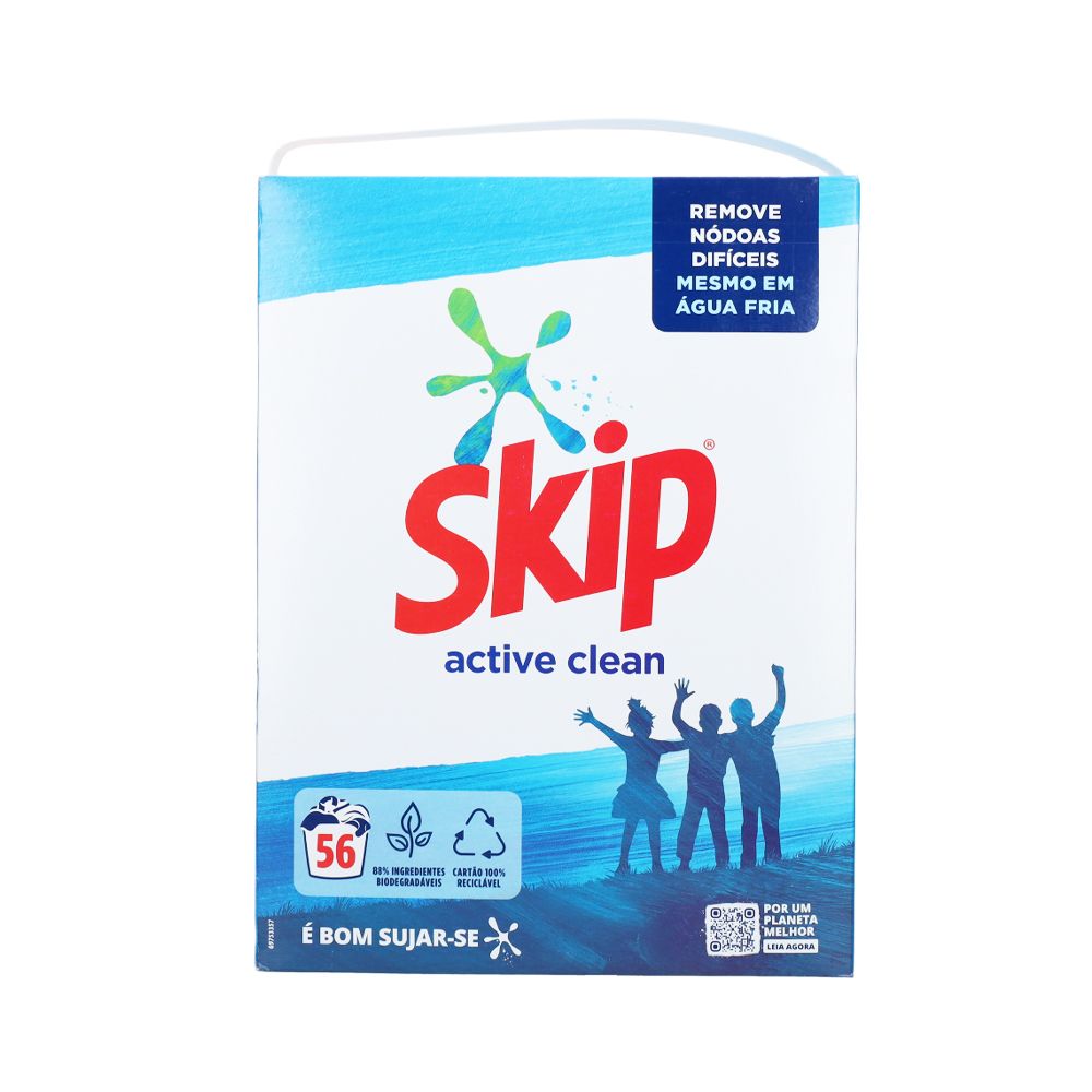  - Detergente Pó Skip Máquina Active Clean 56D=2.8KG (1)
