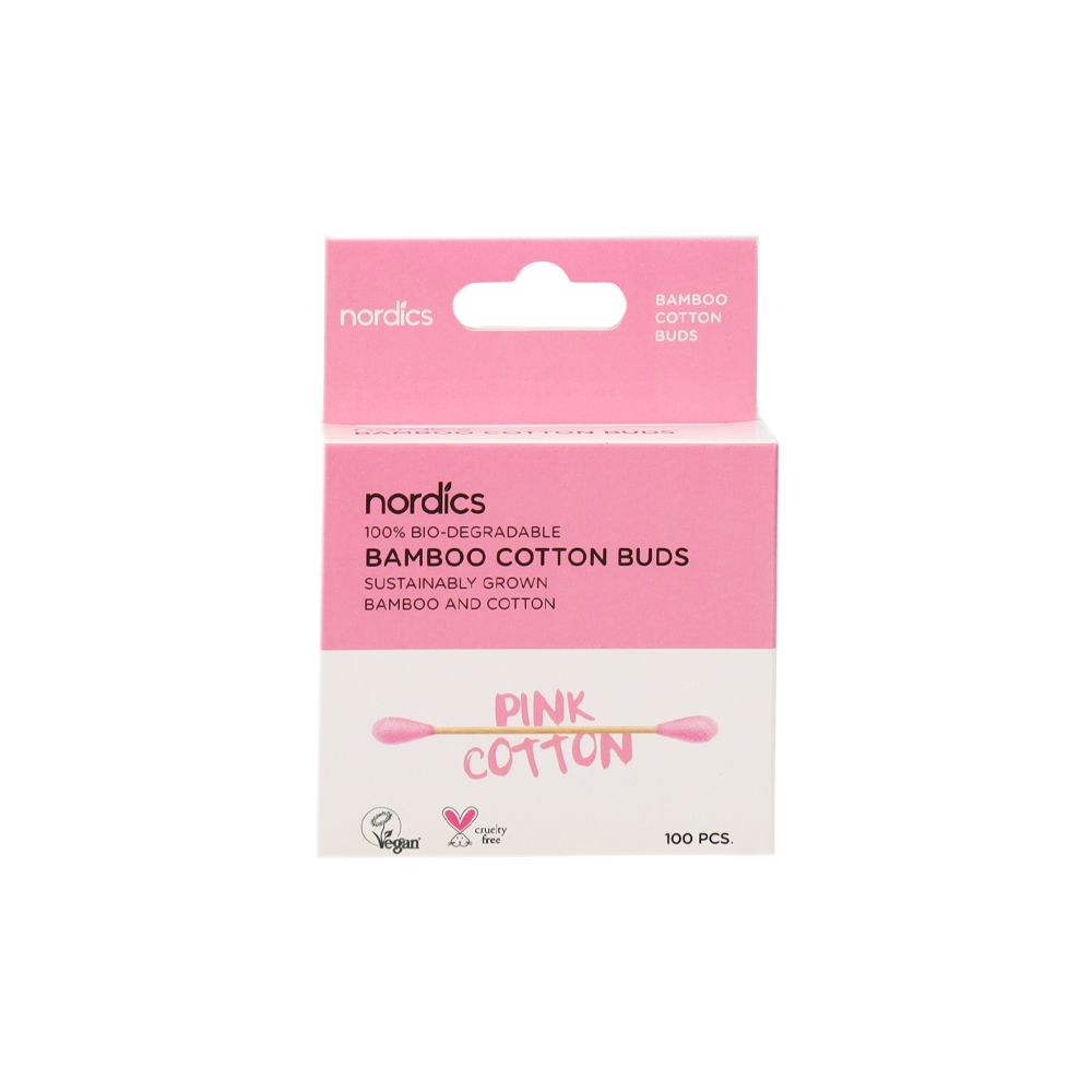  - Nordics Bamboo Cotton Swabs Pink 100un (1)