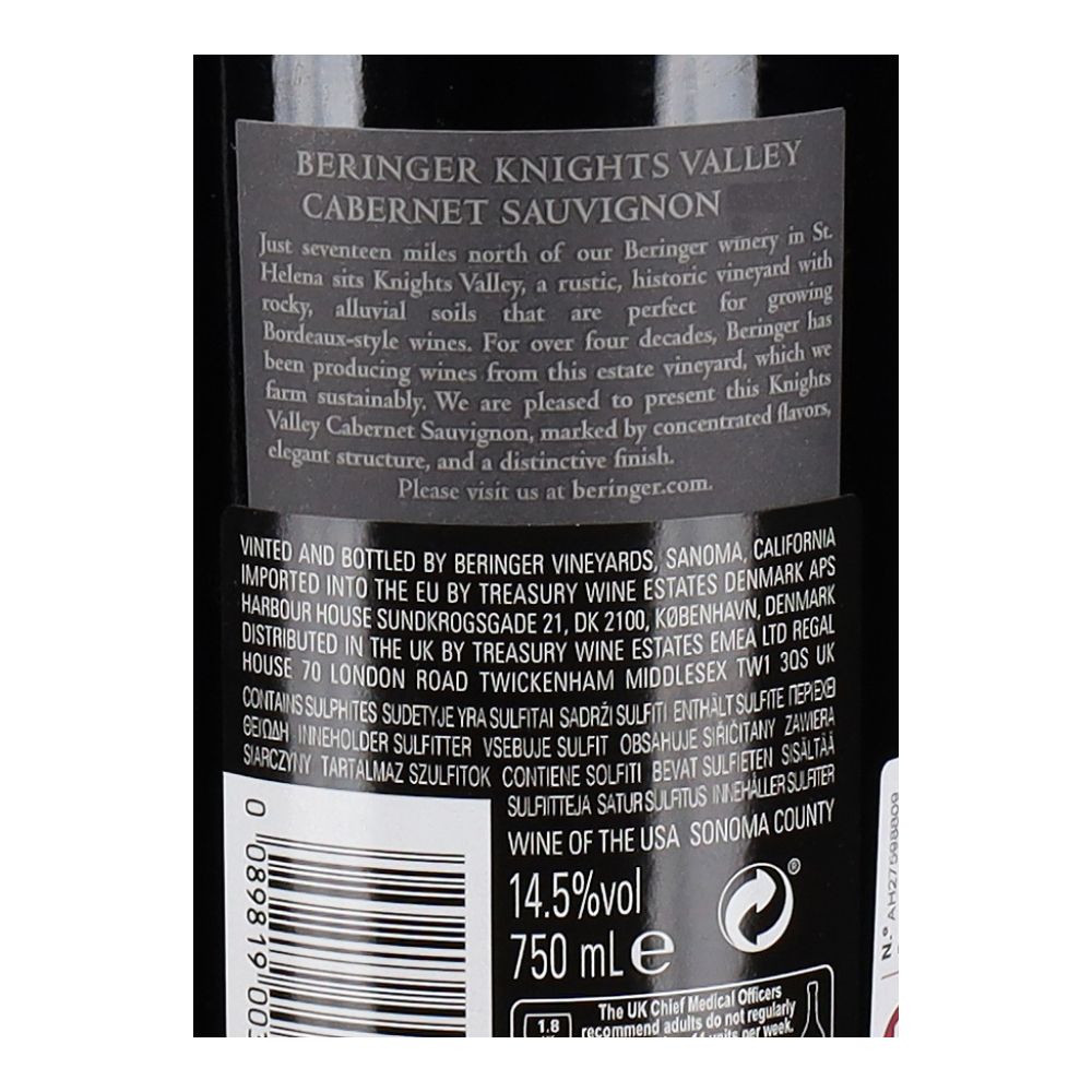  - Beringer Knights Valley Cabernet Red Wine 75cl (2)