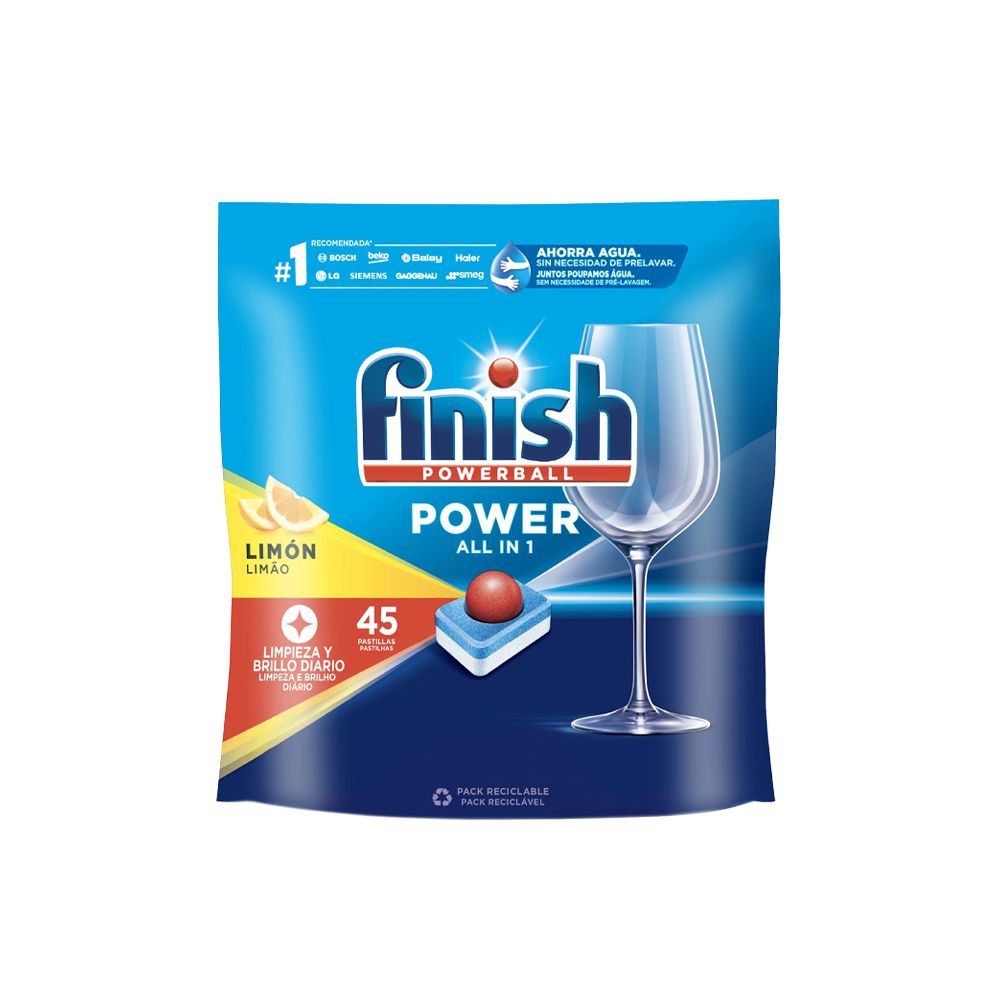  - Detergente Finish Power Limão Pastilhas 45D=720g (1)