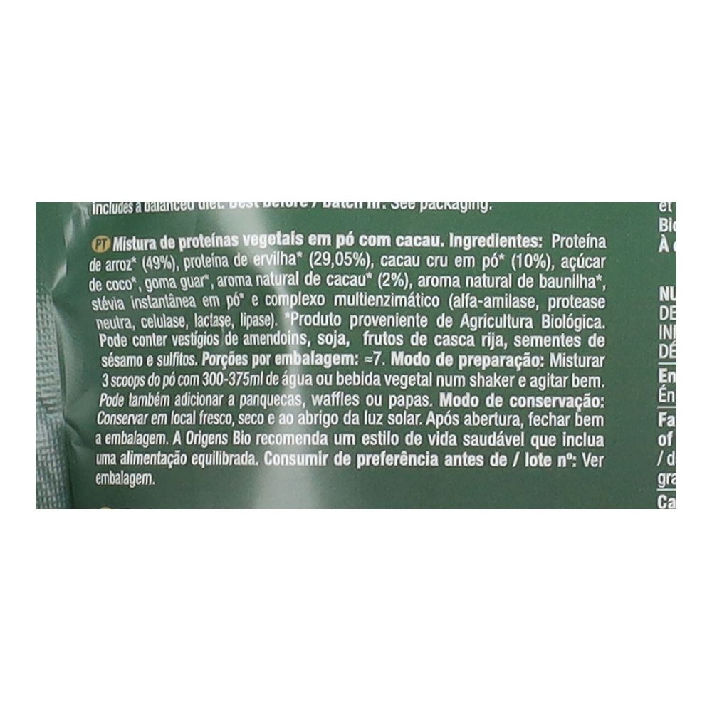  - Mistura Batido Proteína Chocolate Origens Bio 245g (2)