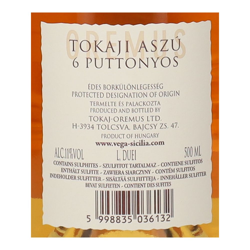  - Oremus Tokaji Aszu 6 Puttonyos White Wine 50cl (2)