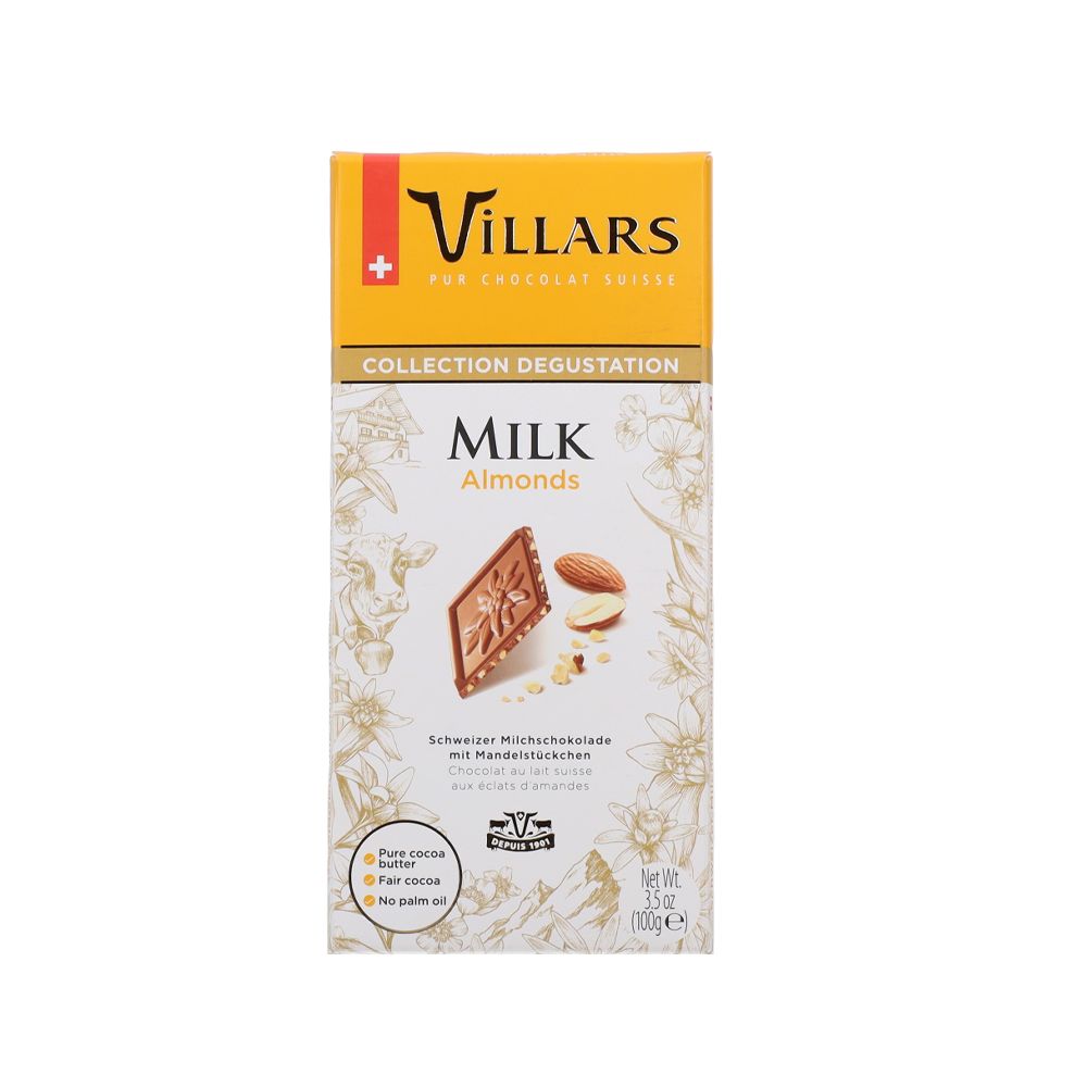  - Chocolate Villars Leite Com Amêndoas Tablete 100g (1)