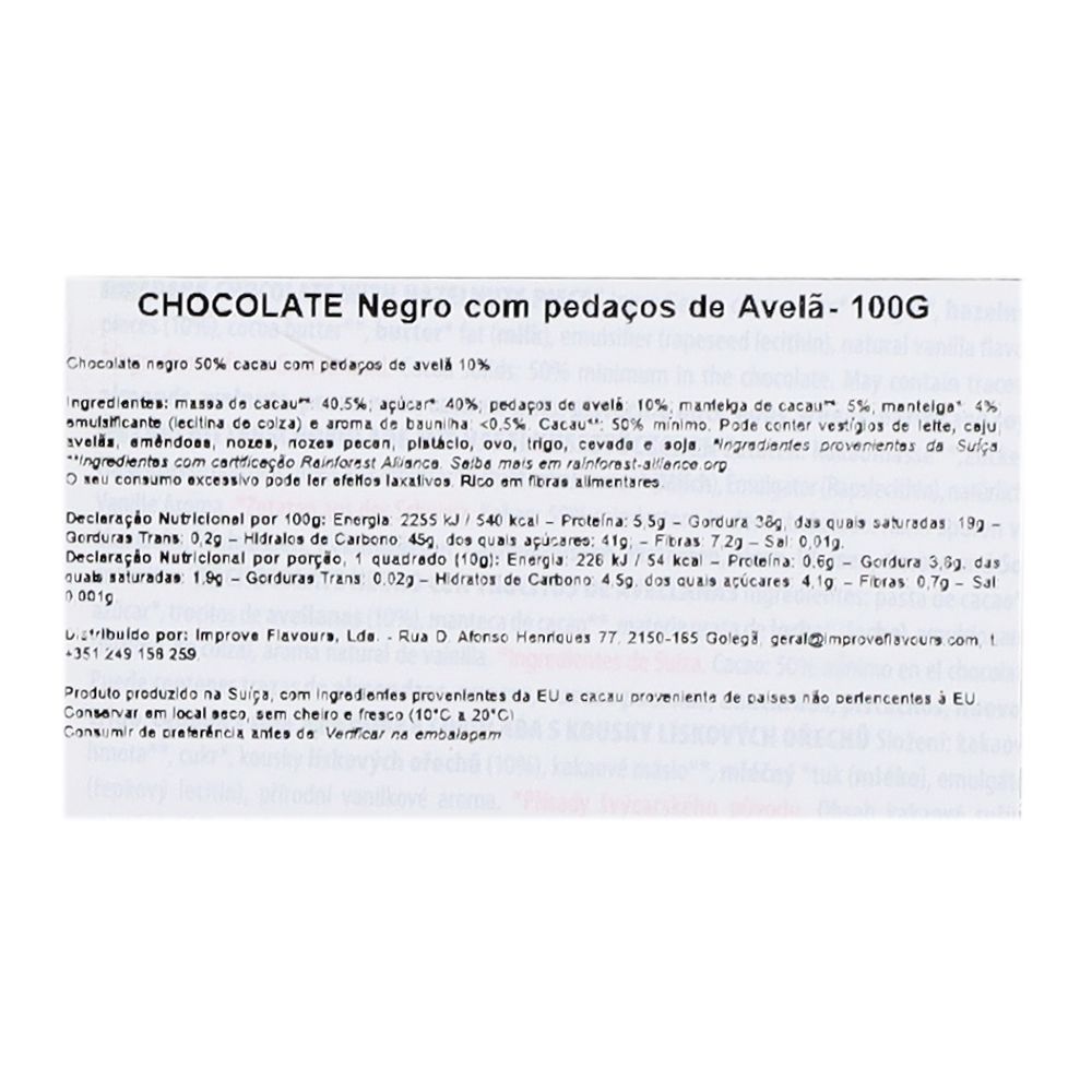  - Chocolate Villars Negro Com Avelãs Tablete 100g (2)