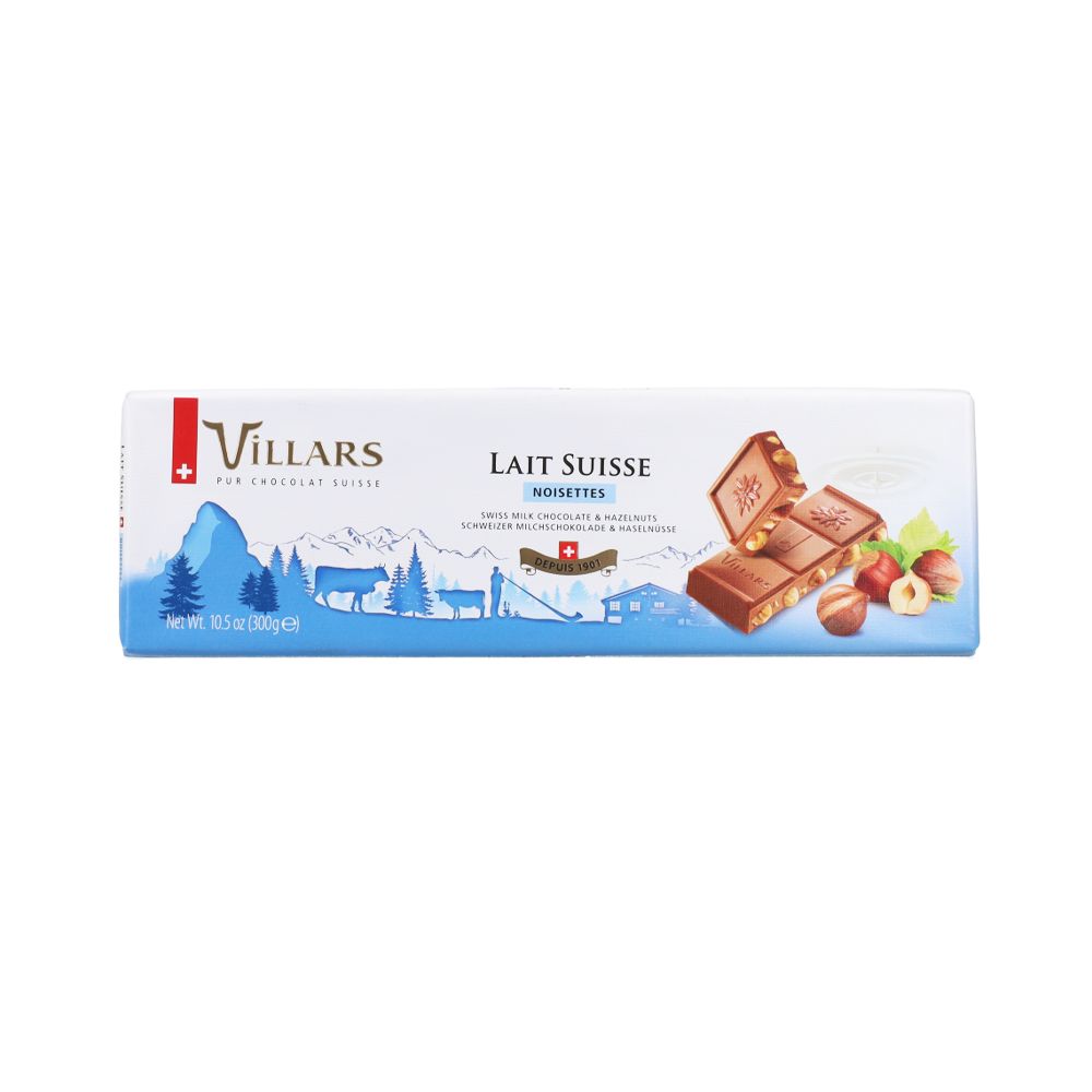  - Chocolate Villars Leite Com Avelãs Tablete 300g (1)