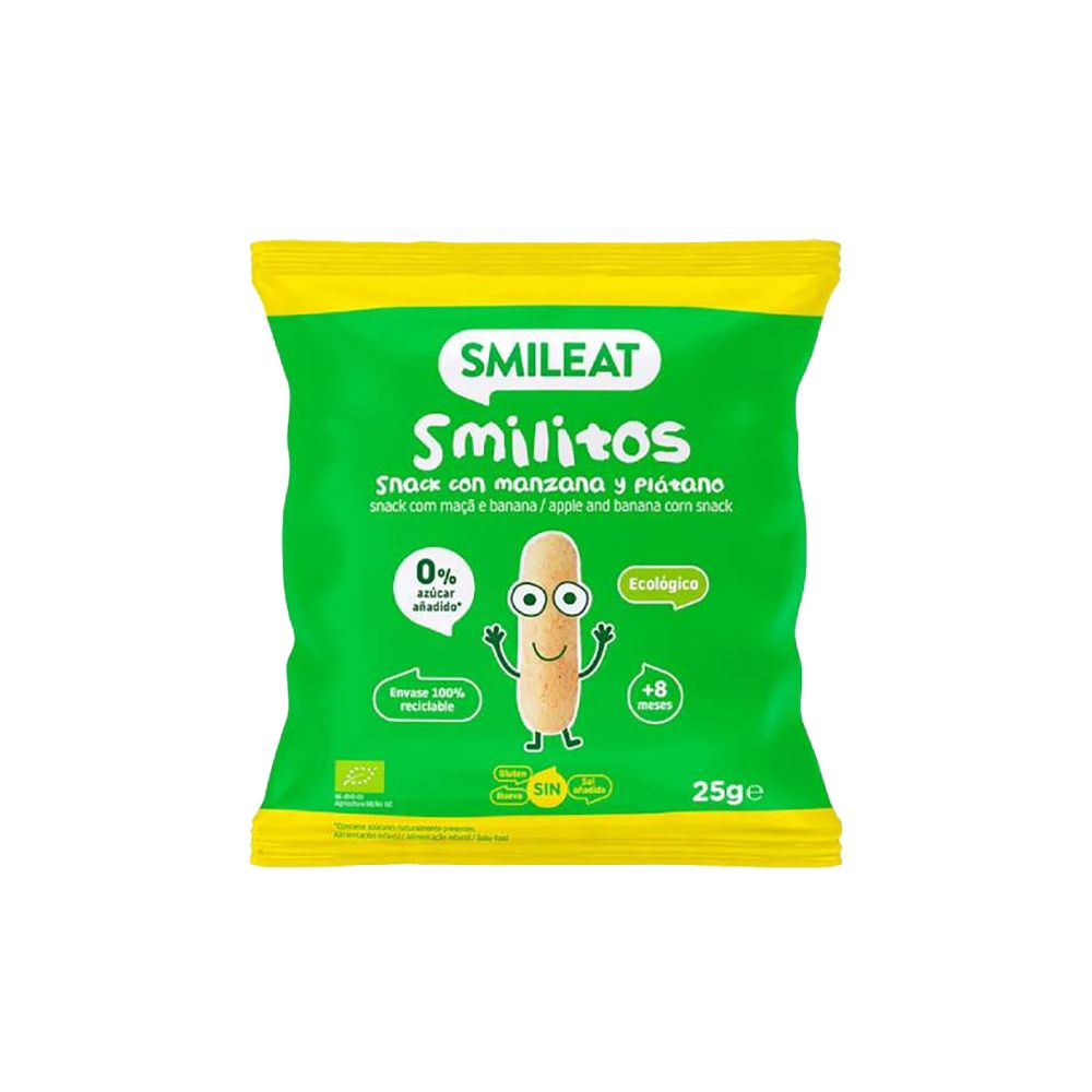  - Snack Smileat Smilitos Maçã Banana Bio 25g (1)