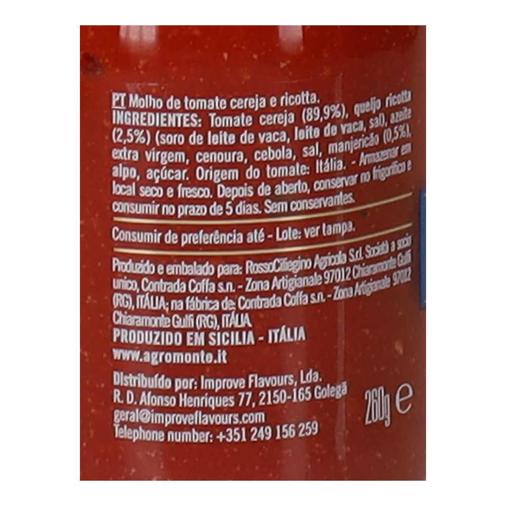 - Molho Agromonte Tomate Cherry Ricotta 260g (2)