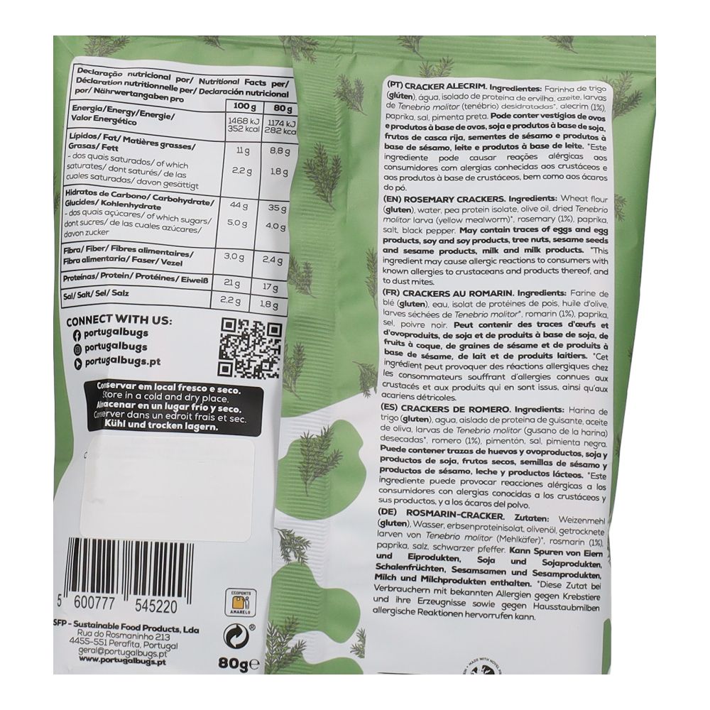  - Portugal Bugs Protein Rosemary Crackers 80g (2)