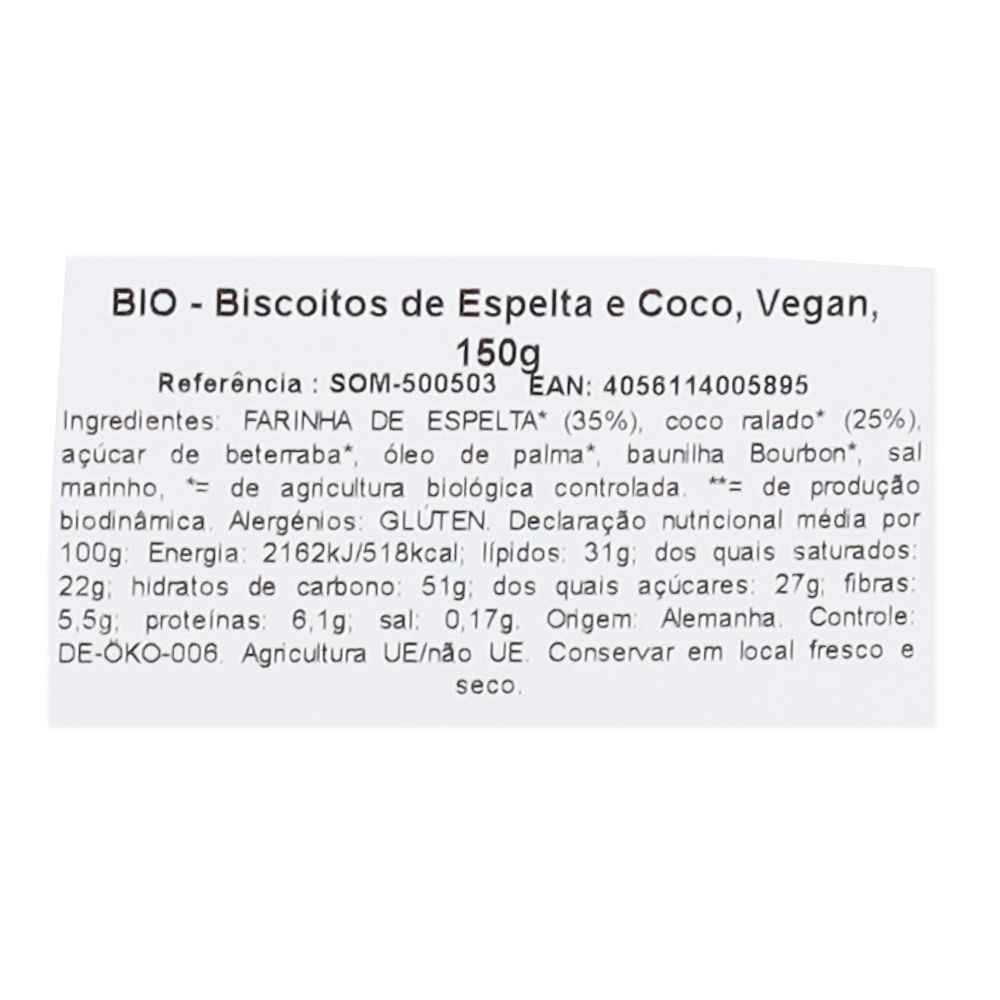  - Bolachas Sommer Espelta Côco Bio 150g (2)