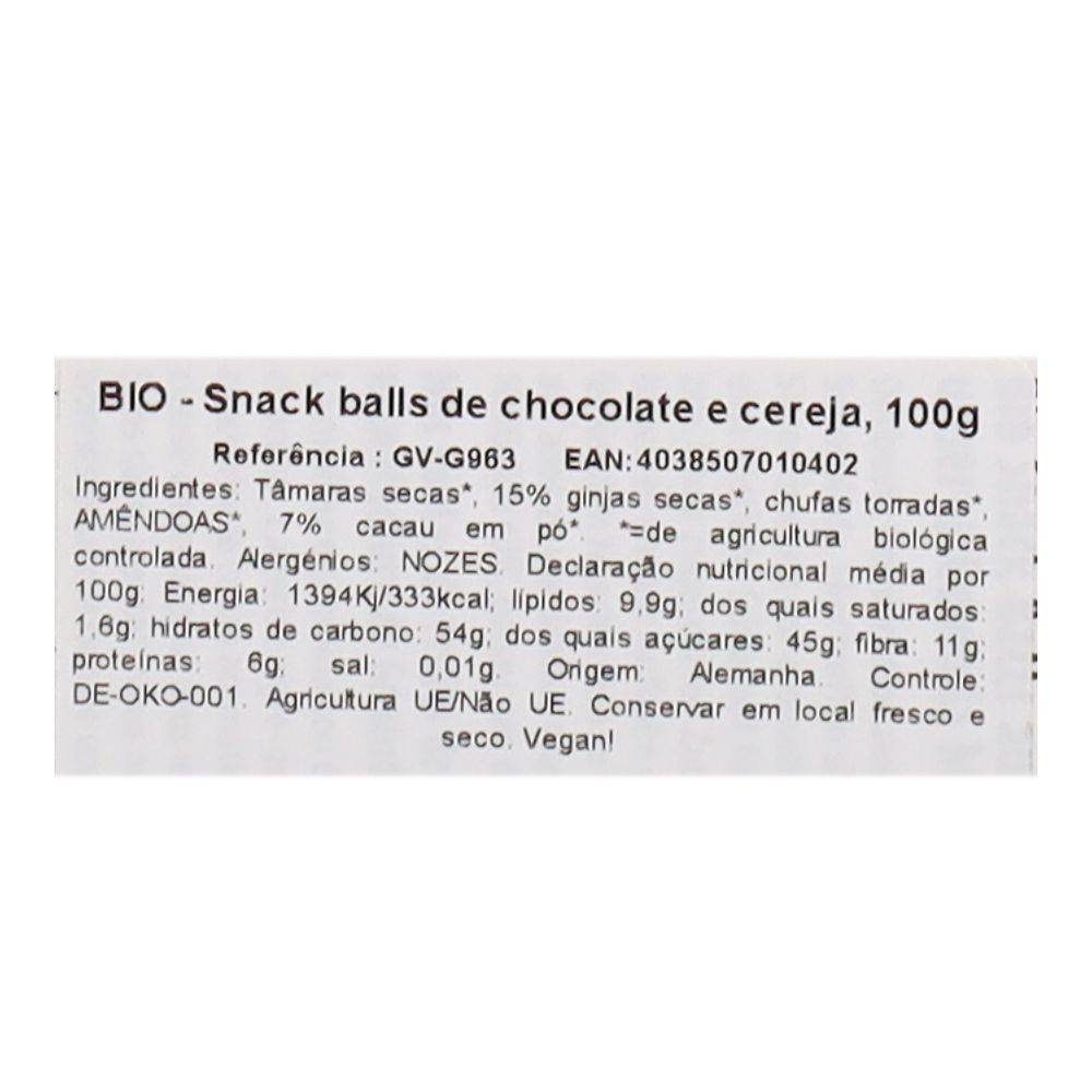  - Govinda Balls Chocolate Cherry Organic Snack 100g (2)