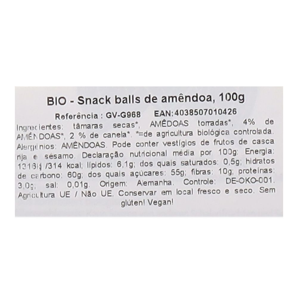  - Govinda Balls Almond Organic Snack 100g (2)
