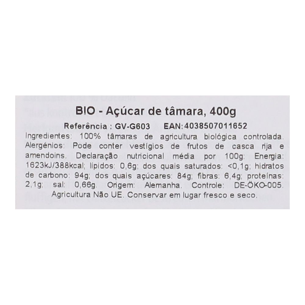  - Açúcar Tâmara Govinda Bio 400g (2)
