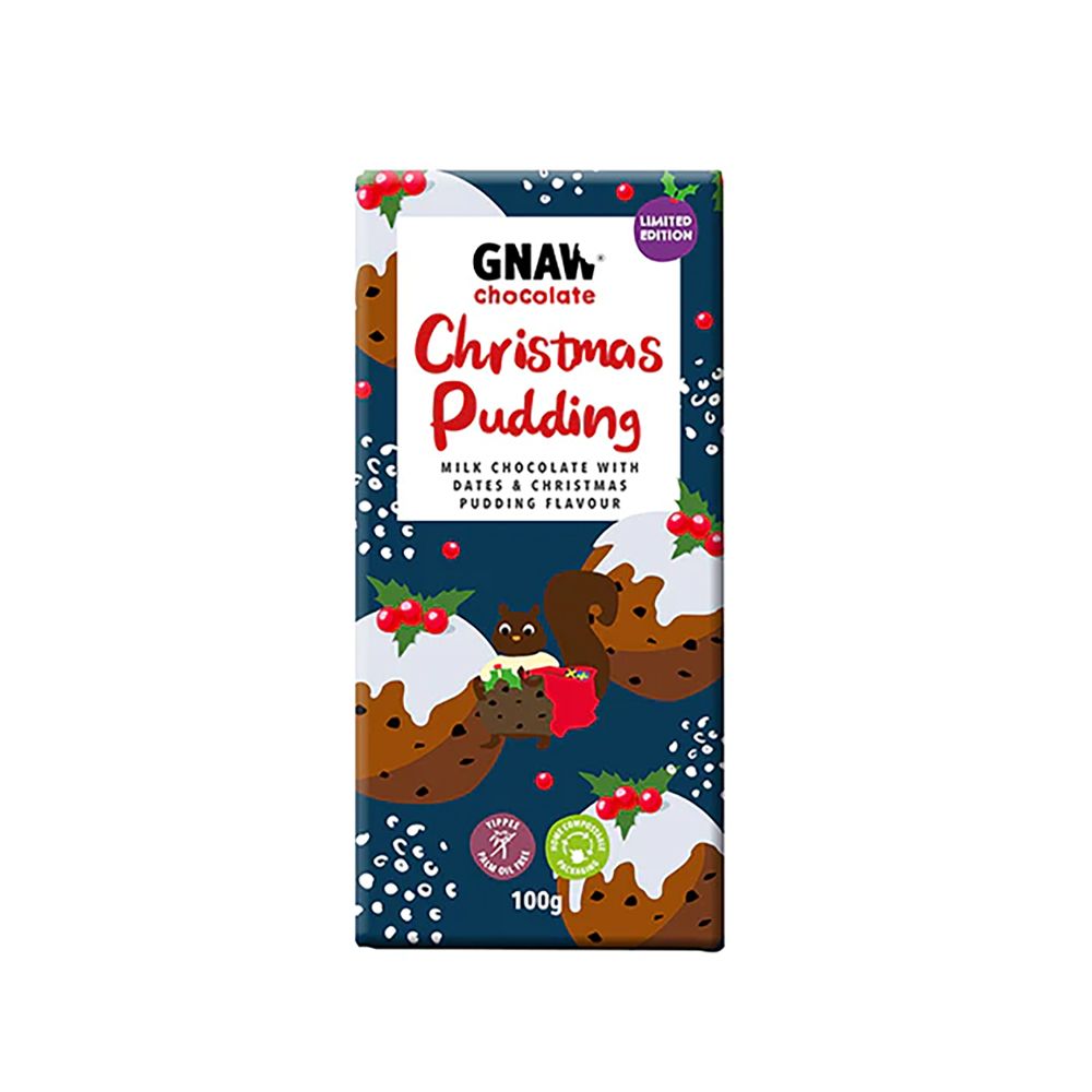  - Gnaw Christmas Pudding Milk Chocolate Tablet 100g