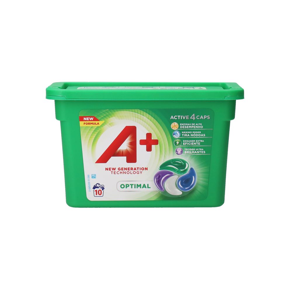  - Detergente A+ Cápsulas 4em1 Optimal 10Doses=220g (1)