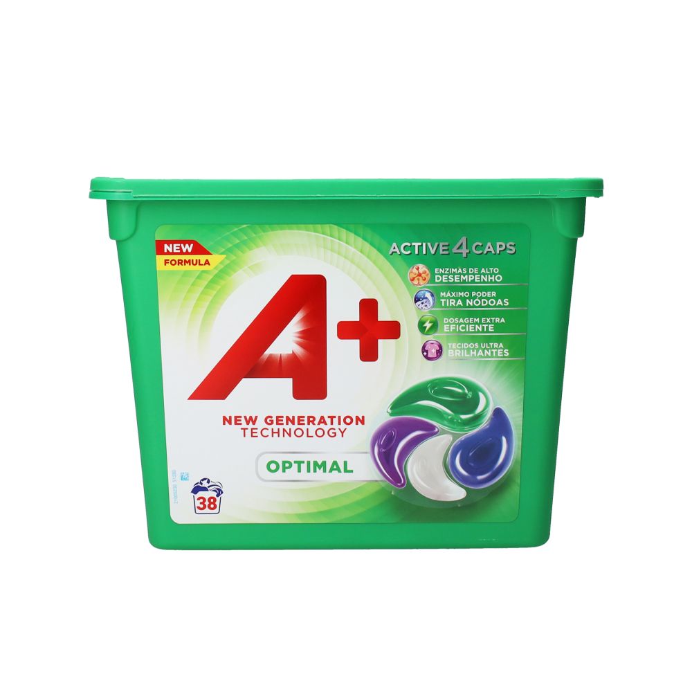  - Detergente A+ Cápsulas 4em1 Optimal 38Doses=836g (1)