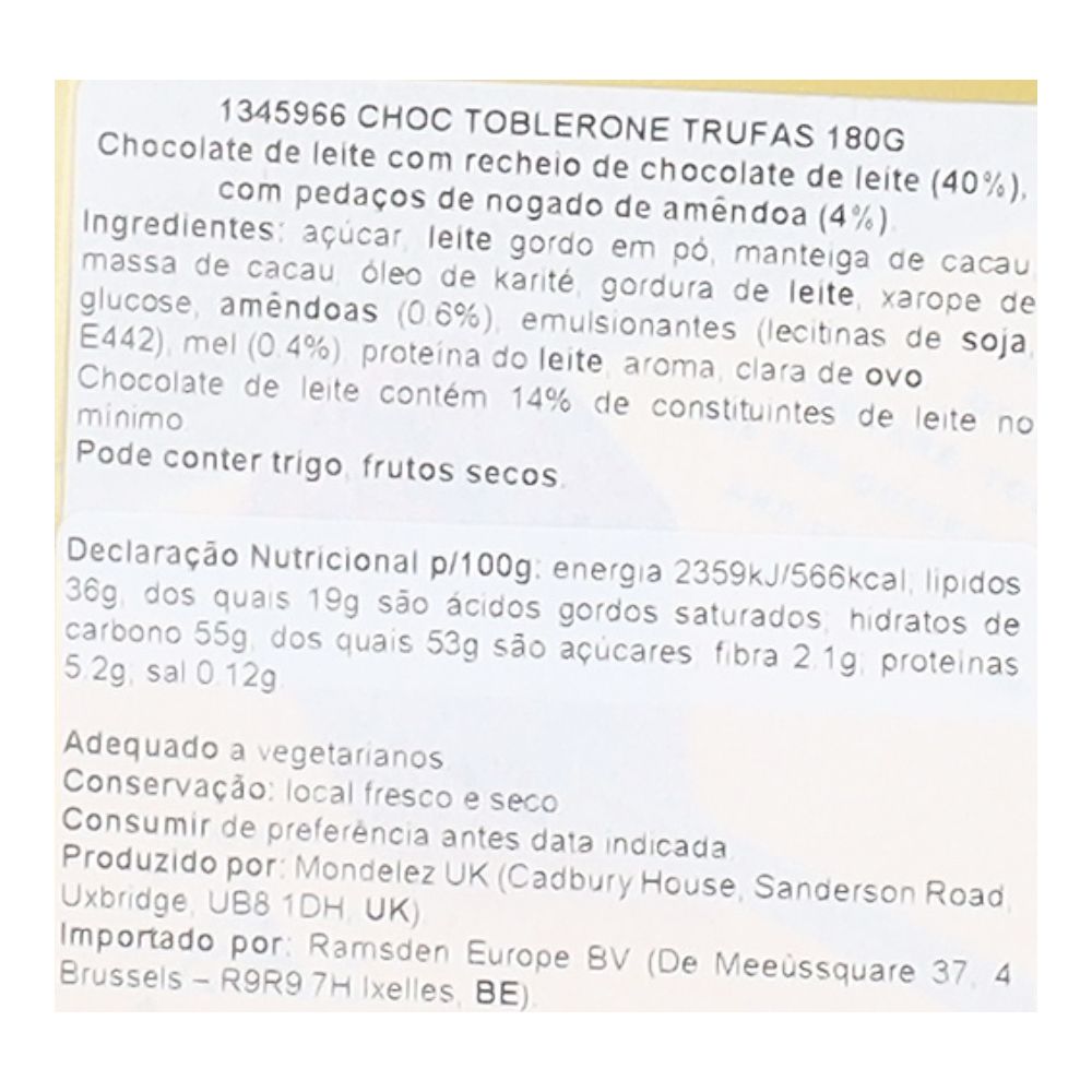  - Toblerone Truffle Chocolate 180g (2)