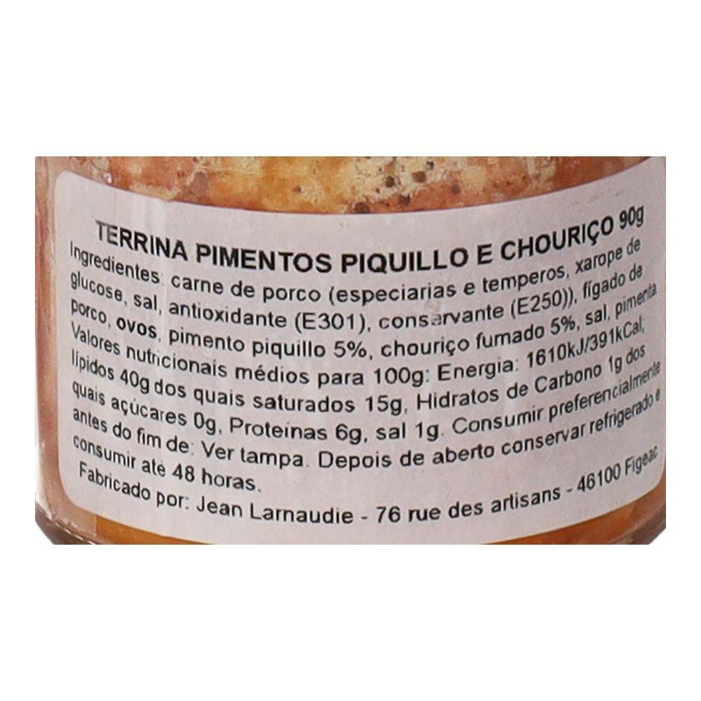  - Paté Porco Larnaudie Pimenta Piquillo & Chouriço 90g (2)