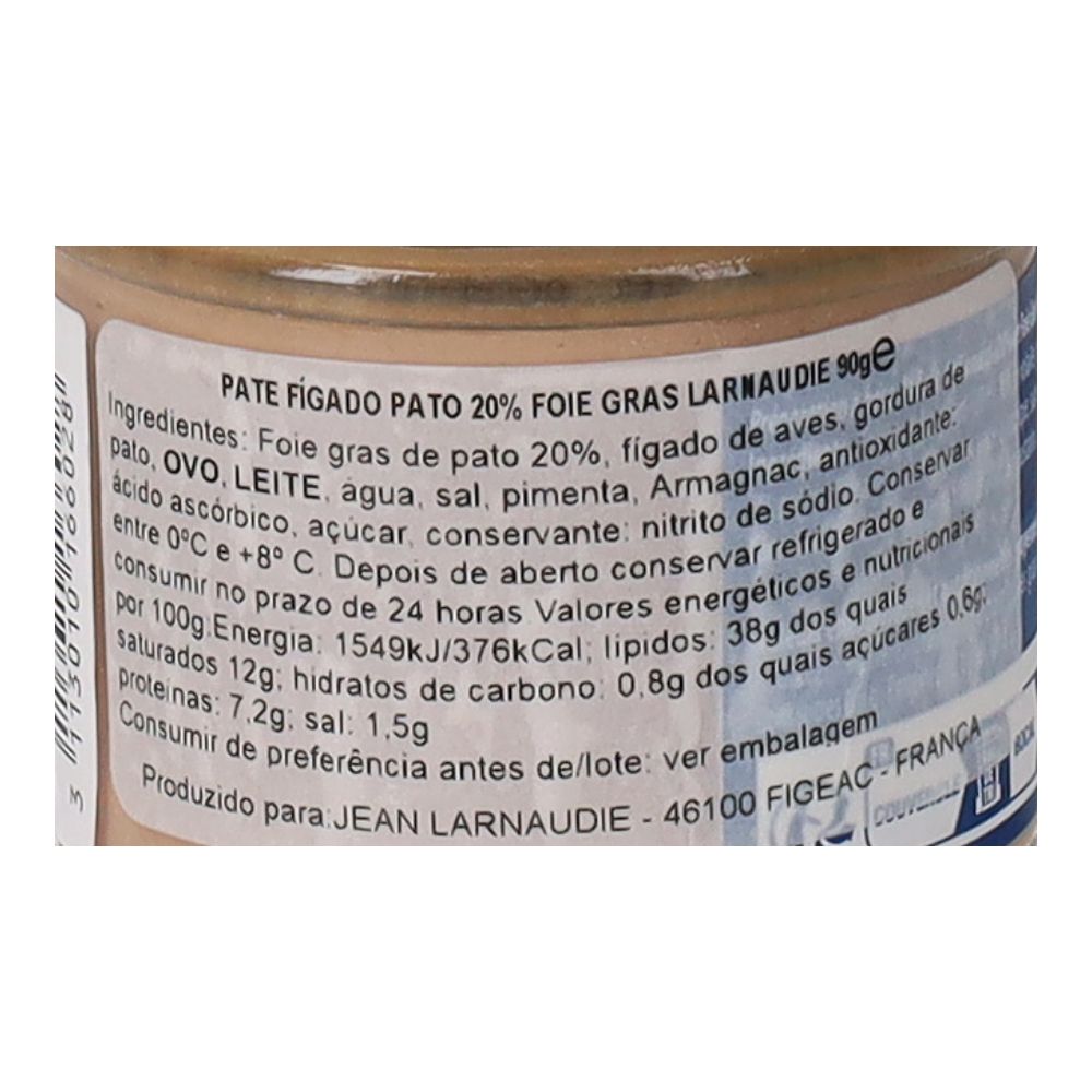 - Paté Larnaudie Figado Pato 20% Foie Gras 90g (2)