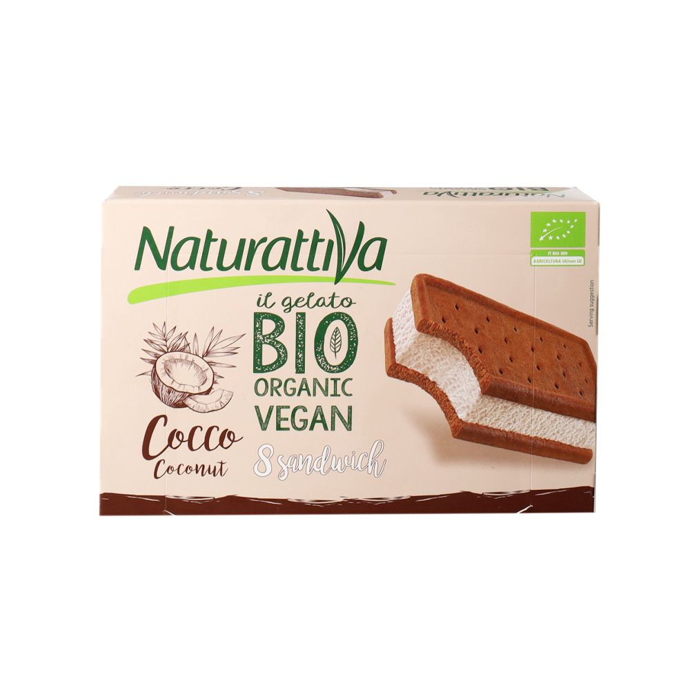  - Naturattiva Organic Coconut Ice Cream Sandwich 320g (1)
