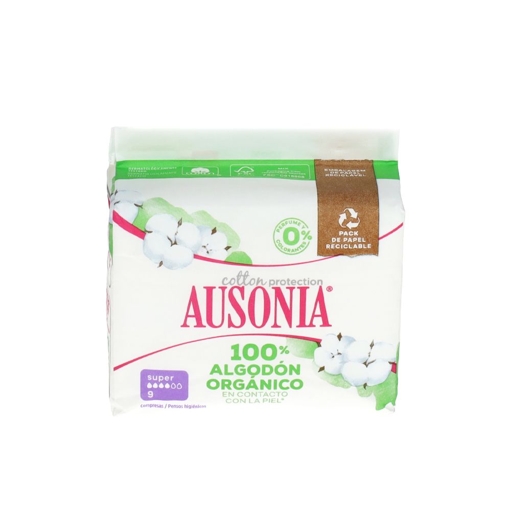 - Pensos Higienicos Ausonia Cotton Protection Super Alas 9un (1)