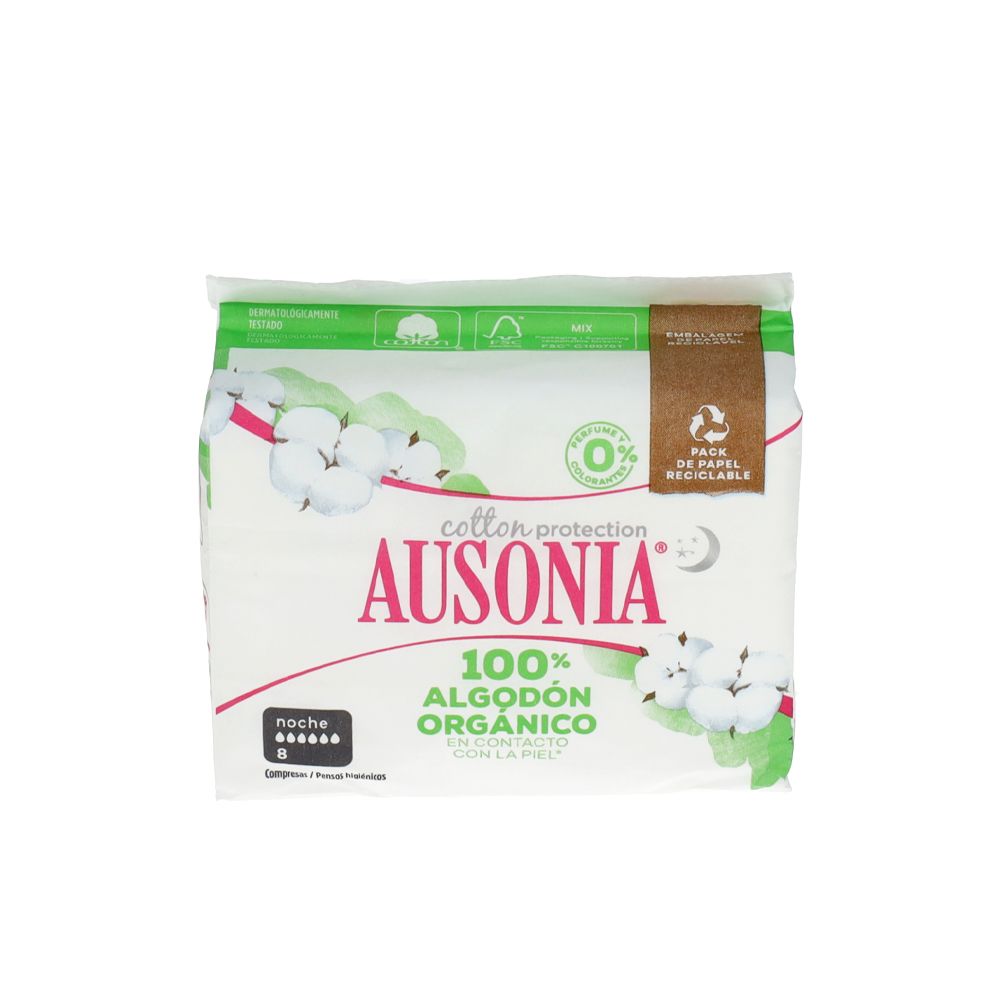  - Ausonia Cotton Protection Night Pads 8un (1)