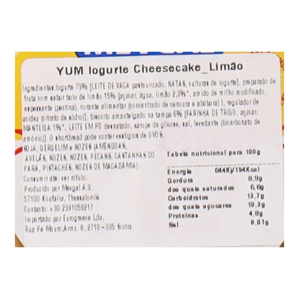  - Mevgal Yum Lemon Cheesecake Yoghurt 160g (2)