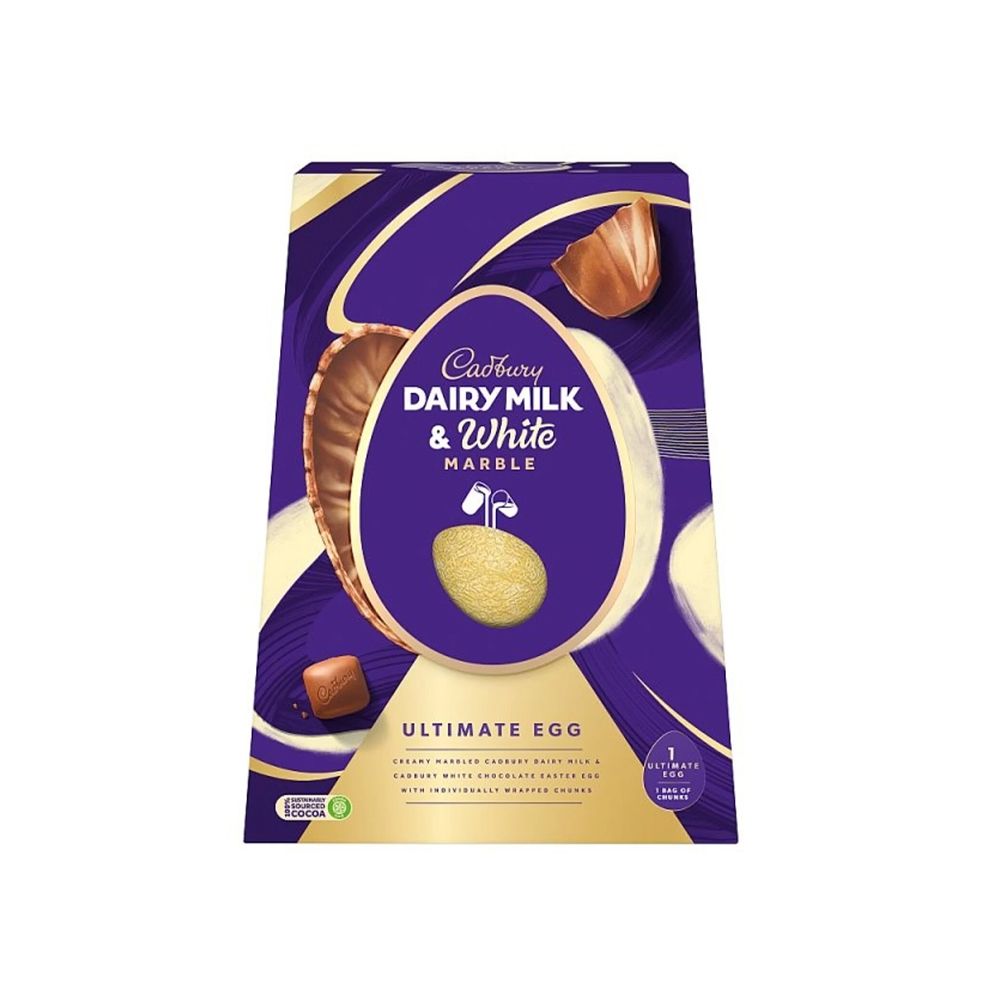  - Cadbury Dairy Milk & White Chocolate Marble Egg 372g (1)