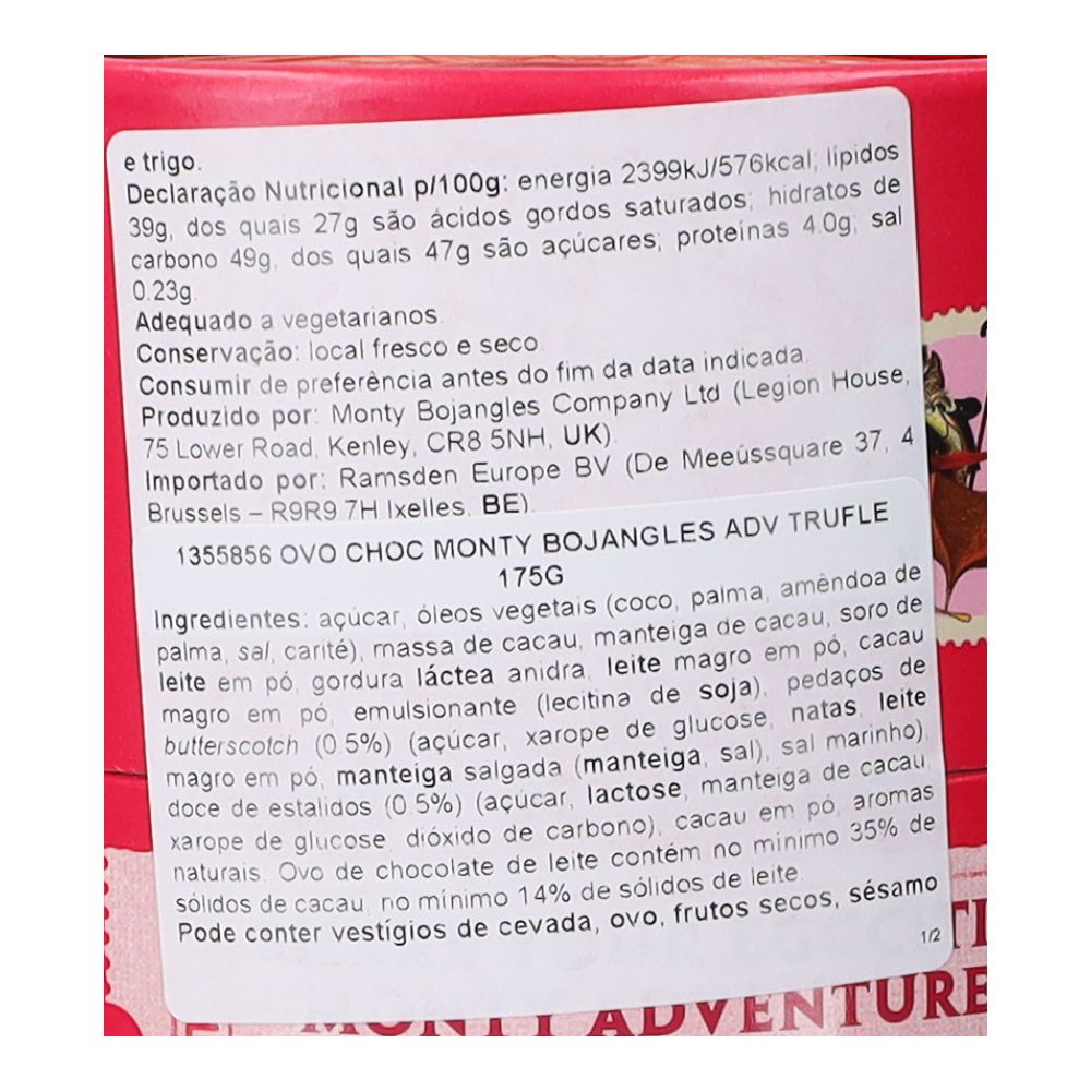  - Monty Bojangles Adventure Truffle Chocolate Egg 175g (2)