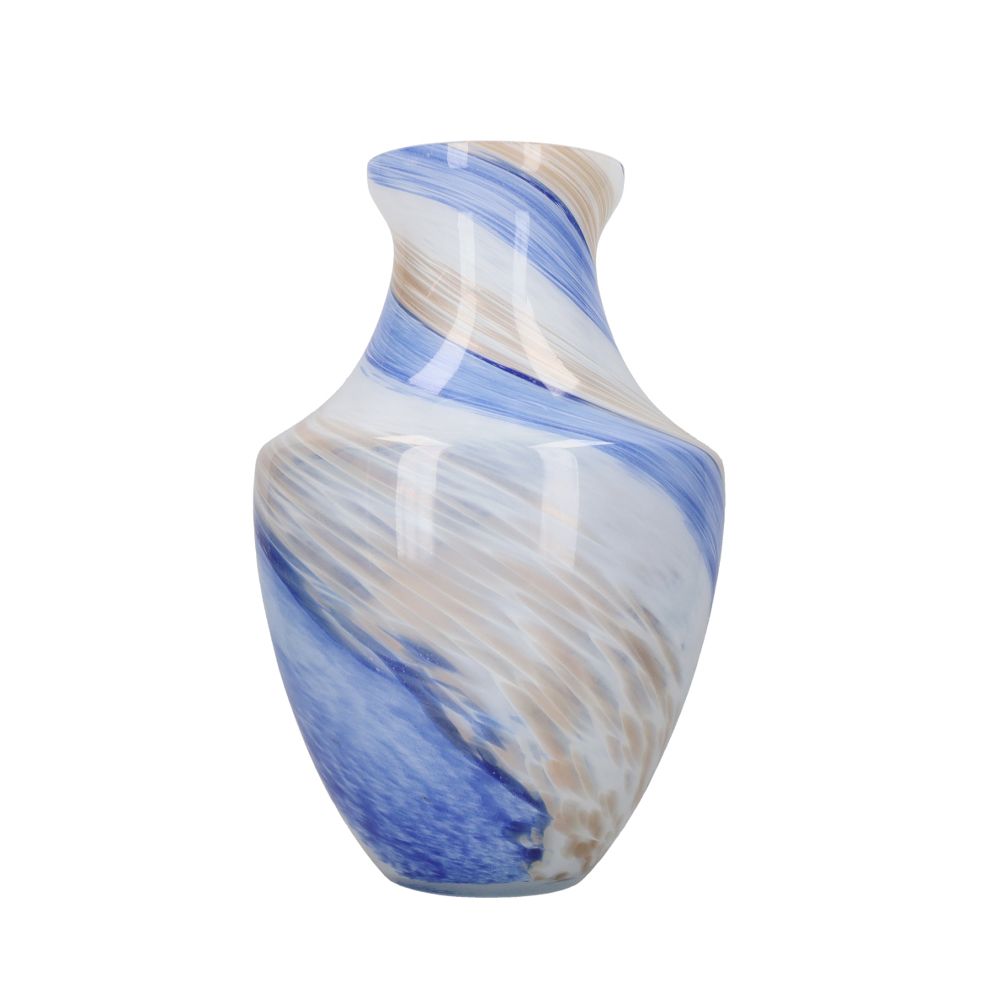  - Murano Ettore White Blue Vase 27x40cm (1)