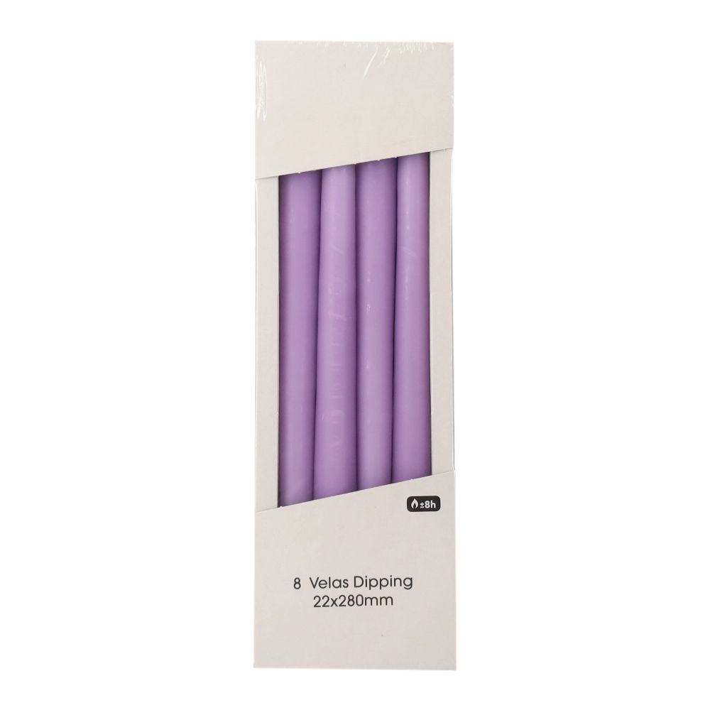  - Lilac Dippings Candles Pack 8un (1)