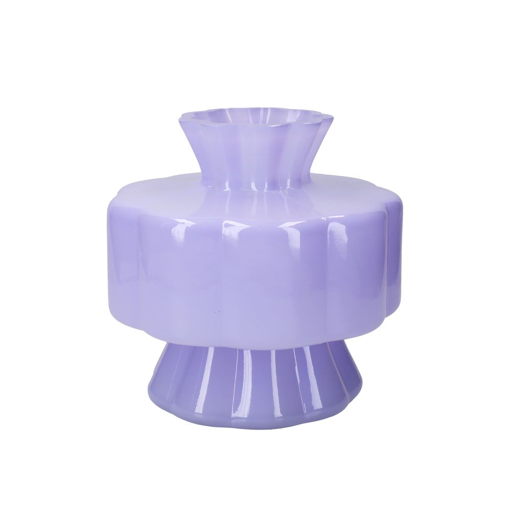  - Lilac/Pink Glass Vase 17.5cm (2)