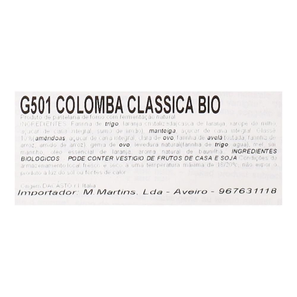  - Dacasto Classic Organic Colomba 750g (2)