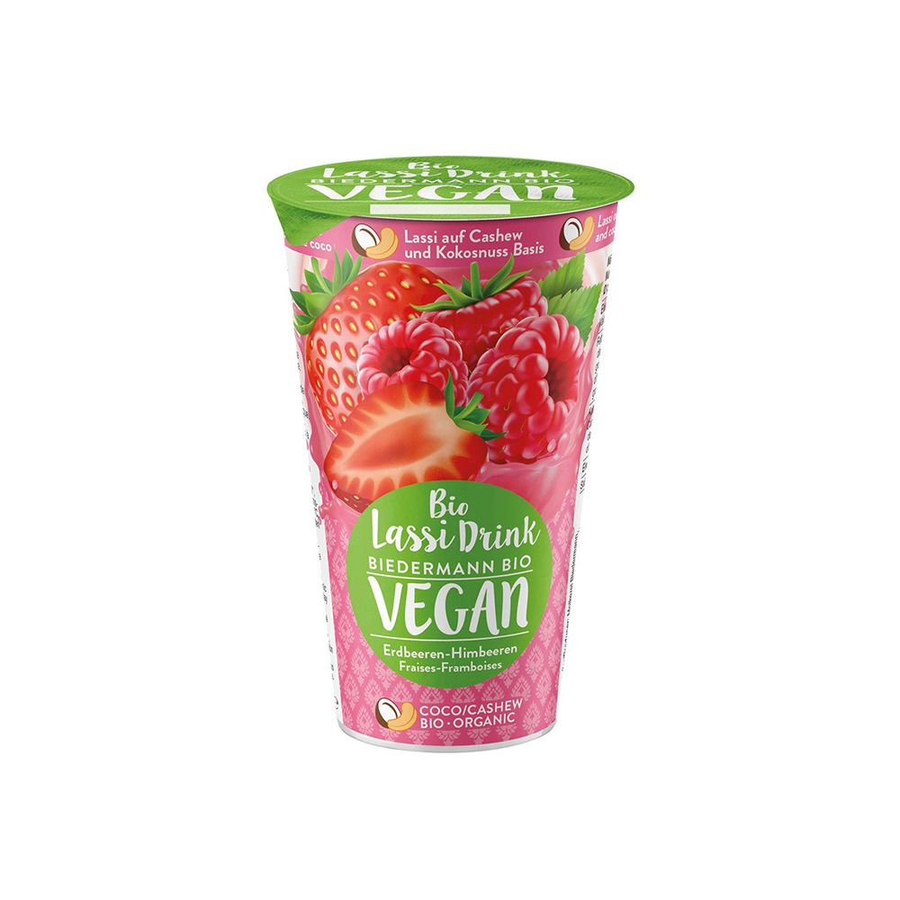  - Biedermann Vegetable Alternative Strawberry and Raspberry Lassi Bio 230ml (1)