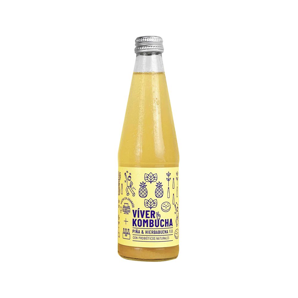  - Viver Pineapple and Mint Organic Kombucha 330ml (1)