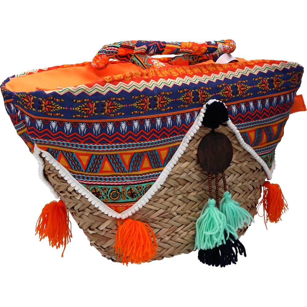  - Straw Bag with Decorations (1)