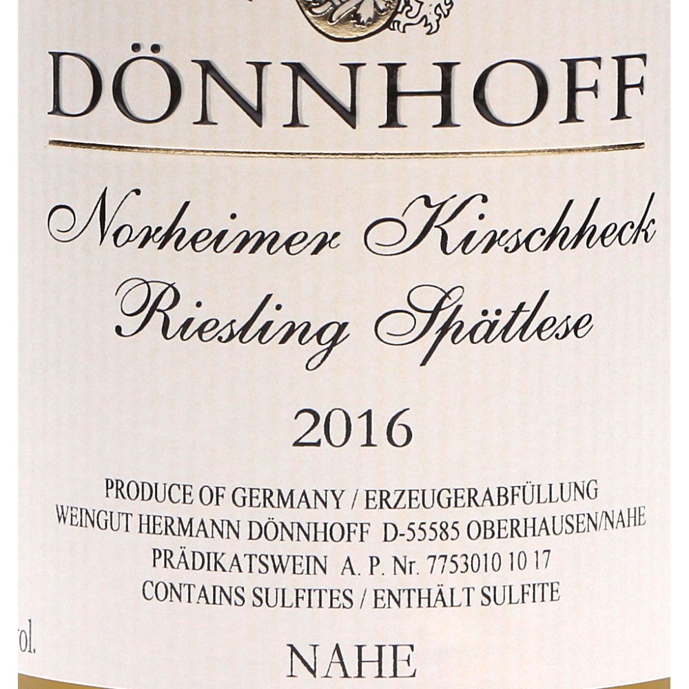  - Dönnhoff Norheimer Kirschheck Riesling Spätlese White Wine 75cl (2)