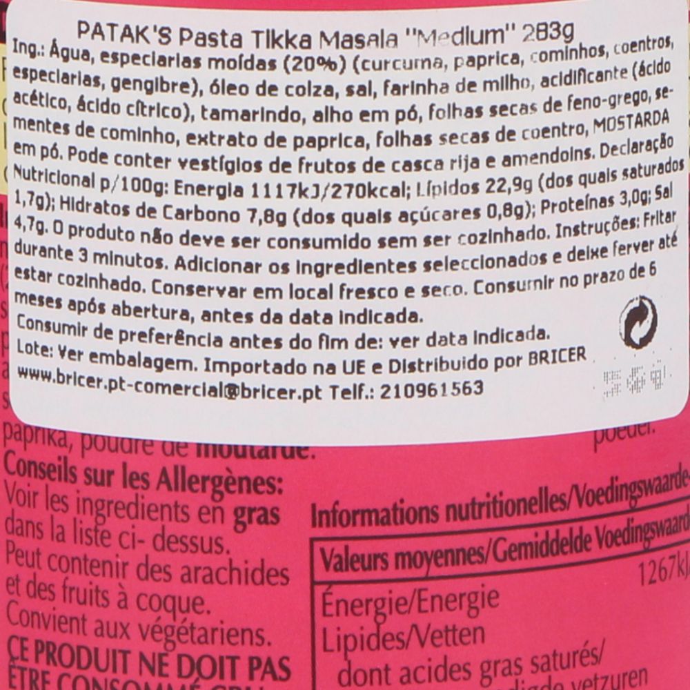  - Patak`s Tikka Masala Spice Paste Medium Hot Jar 283 g (2)
