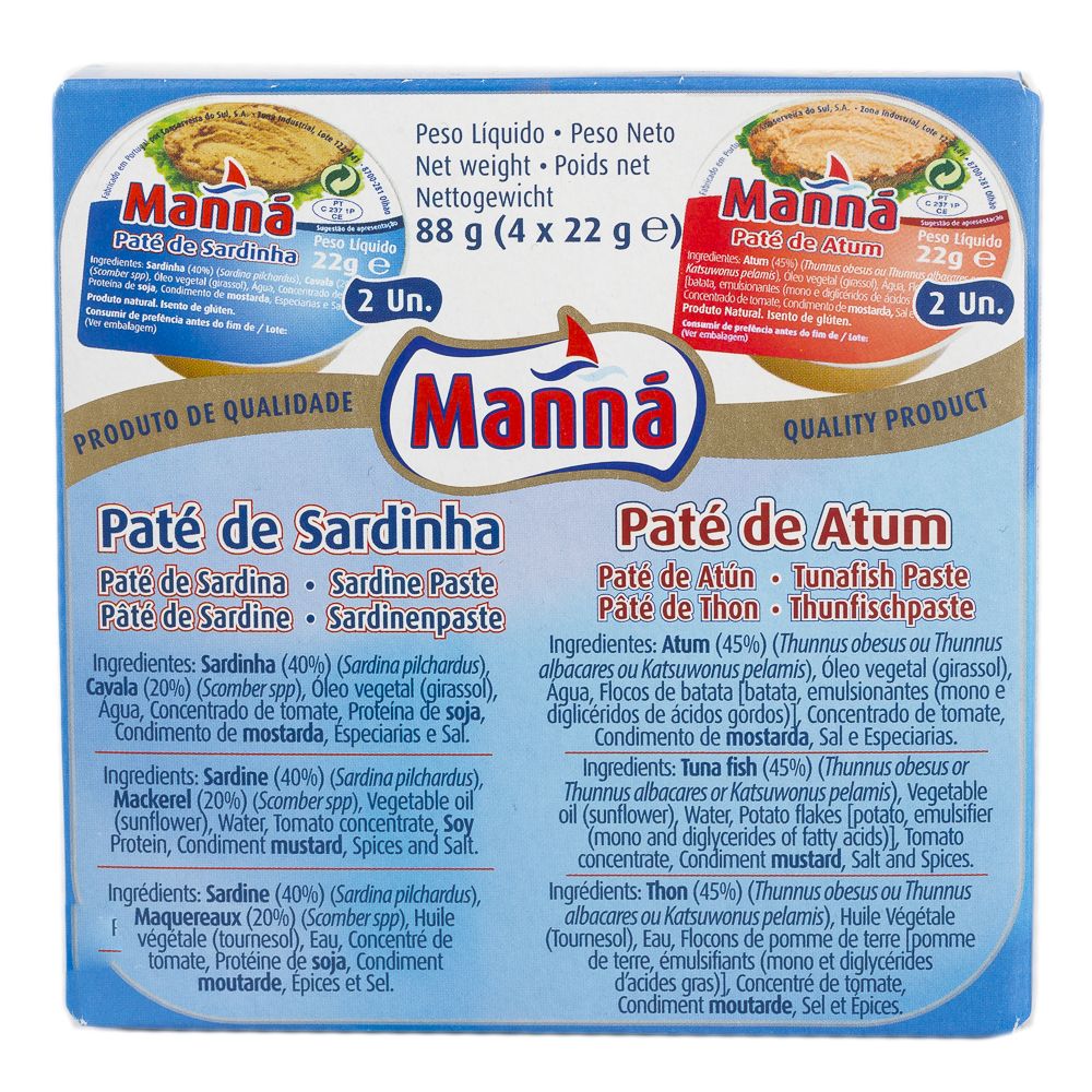  - Manná Sardine Pâté + Tuna Pâté 4 x 22g (1)