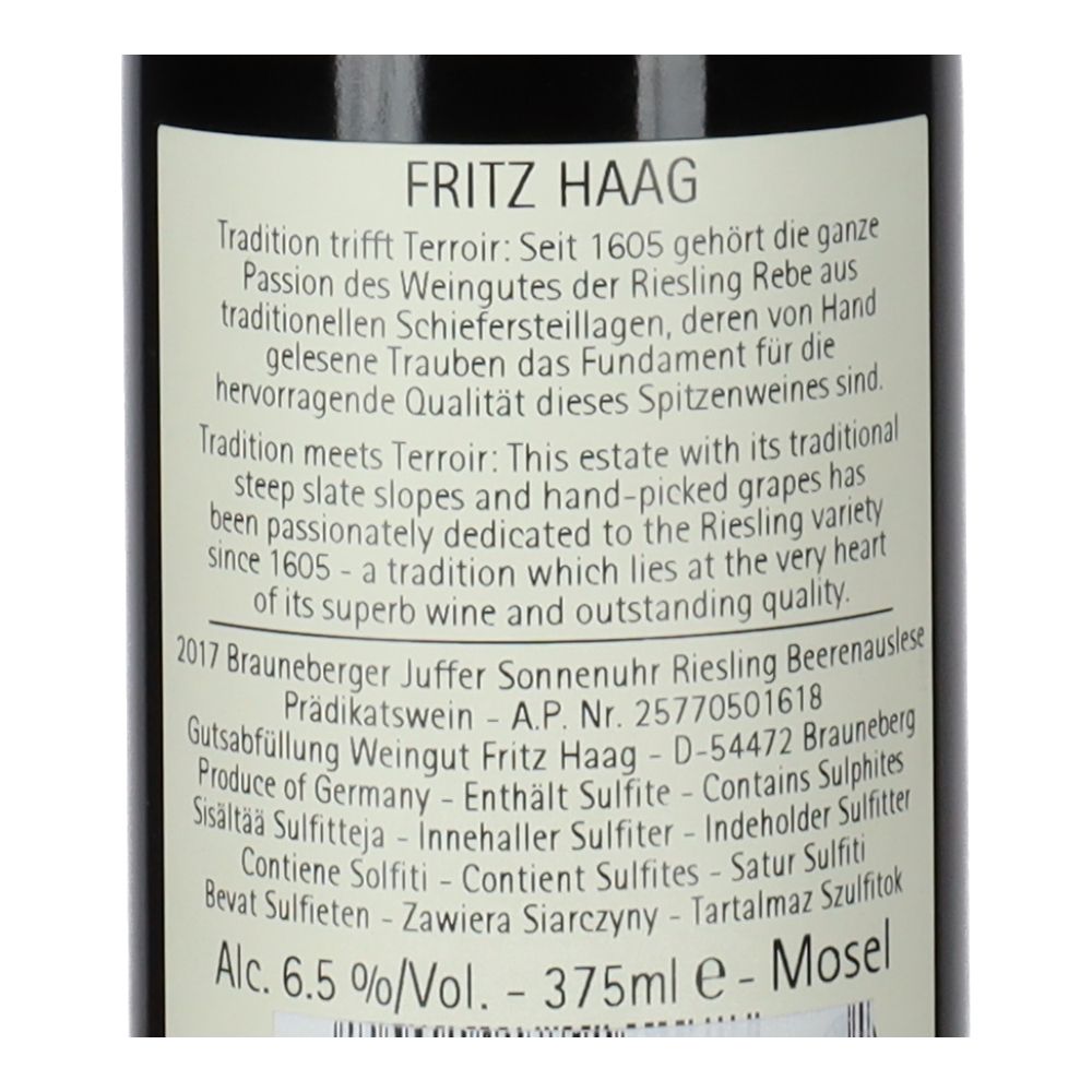  - Fritz Haag Juffer Sonnenuhr Riesling White Wine 375ml (2)