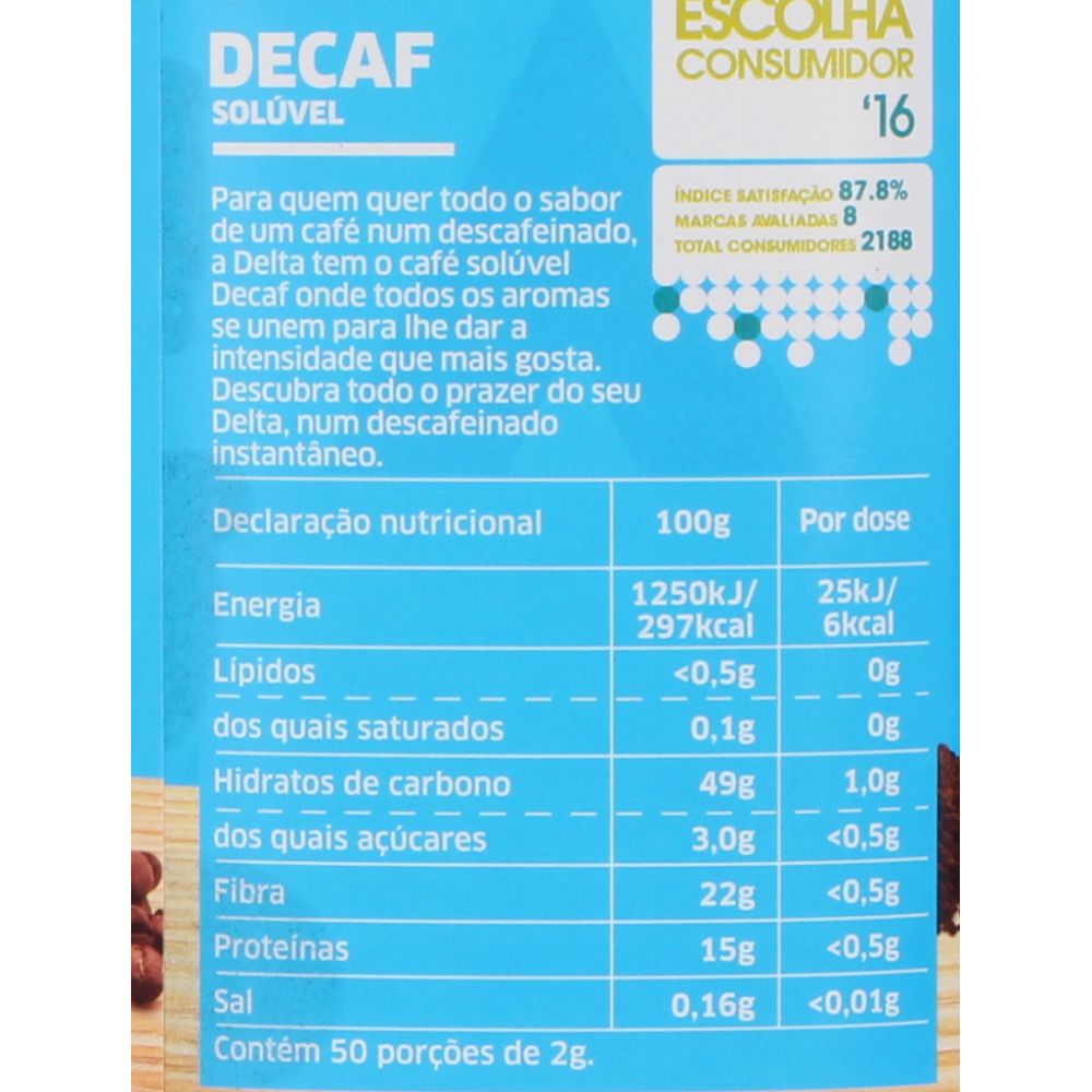  - Café Delta Solúvel Descafeinado Light 100G (2)