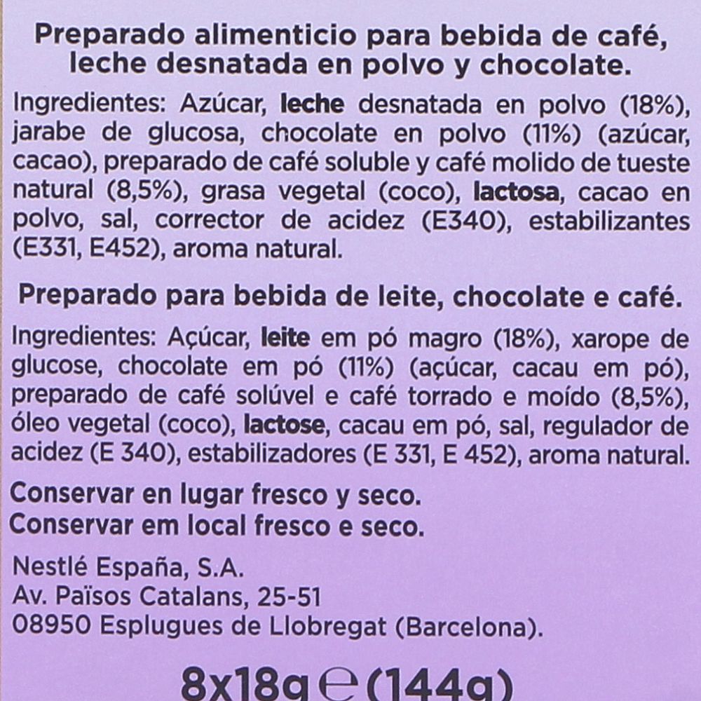  - Café Nescafé Cappuccino Vienense 8 Saquetas 144 g (3)