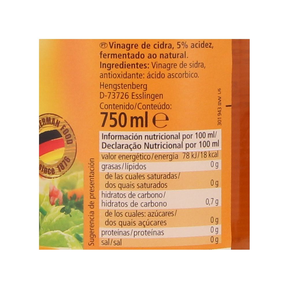  - Vinagre Hengstenberg Maçã Vitamina C 750 mL (2)