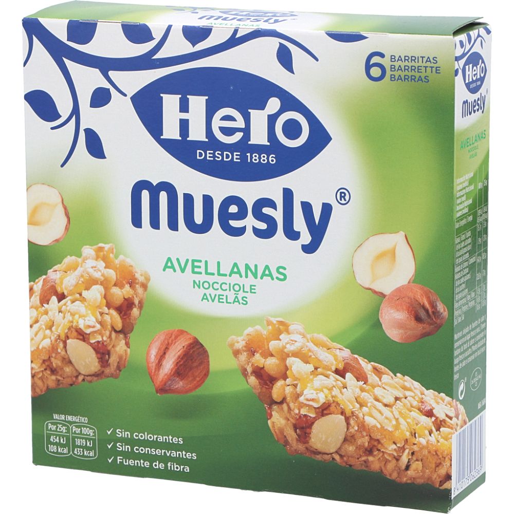  - Hero Muesly Hazelnuts Cereal Bar 6 x 25g (1)