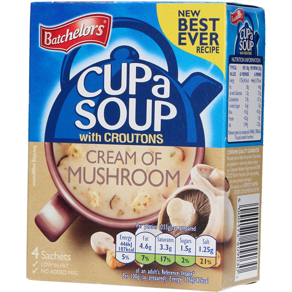  - Batchelors Cup-a-Soup Cream of Mushroom w/ Croutons 99 g (1)